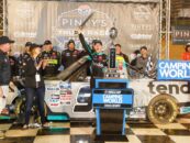 Rhodes Rallies Late To Win The Pinty’s Truck Race On Dirt At Bristol Motor Speedway