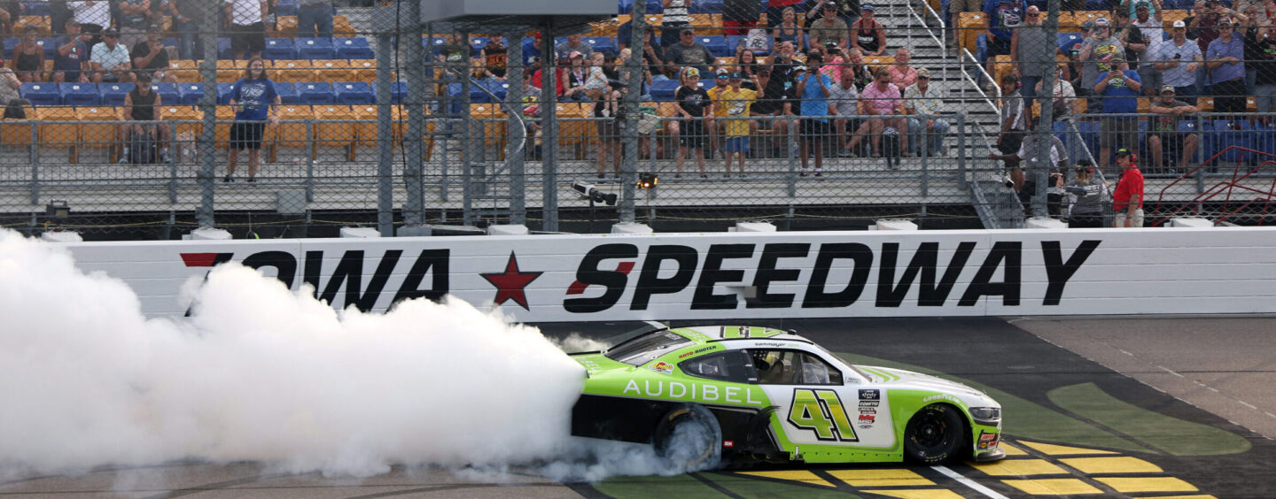 Late Surge Lifts Sam Mayer To Repeat NASCAR Xfinity Victory At Iowa