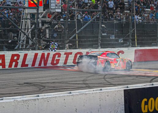 Justin Allgaier Prevails On Late Restart At Darlington To Win Sport Clips Haircuts VFW Help A Hero 200