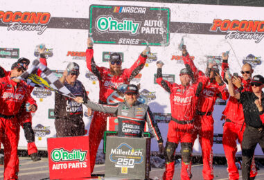 Justin Allgaier Holds Off Field On Final Restart For First Pocono Win