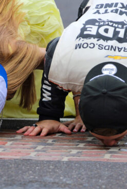 Carson Kvapil Kisses The Bricks In A JR Motorsports 1-2-3-4 Finish At Indianapolis Motor Speedway