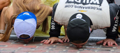 Carson Kvapil Kisses The Bricks In A JR Motorsports 1-2-3-4 Finish At Indianapolis Motor Speedway